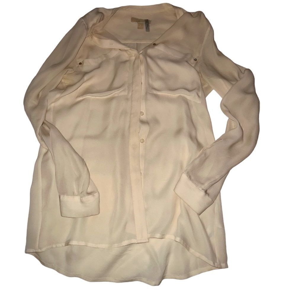 Michael Kors Silk like long button up top